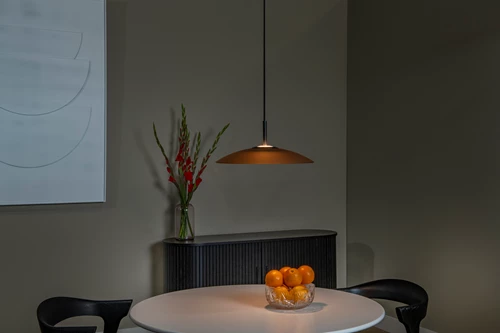 Lucide MENGA - Suspension - Ø 40 cm - LED Dim. - 1x11W 2700K - Ambre | Premium - ambiance 1